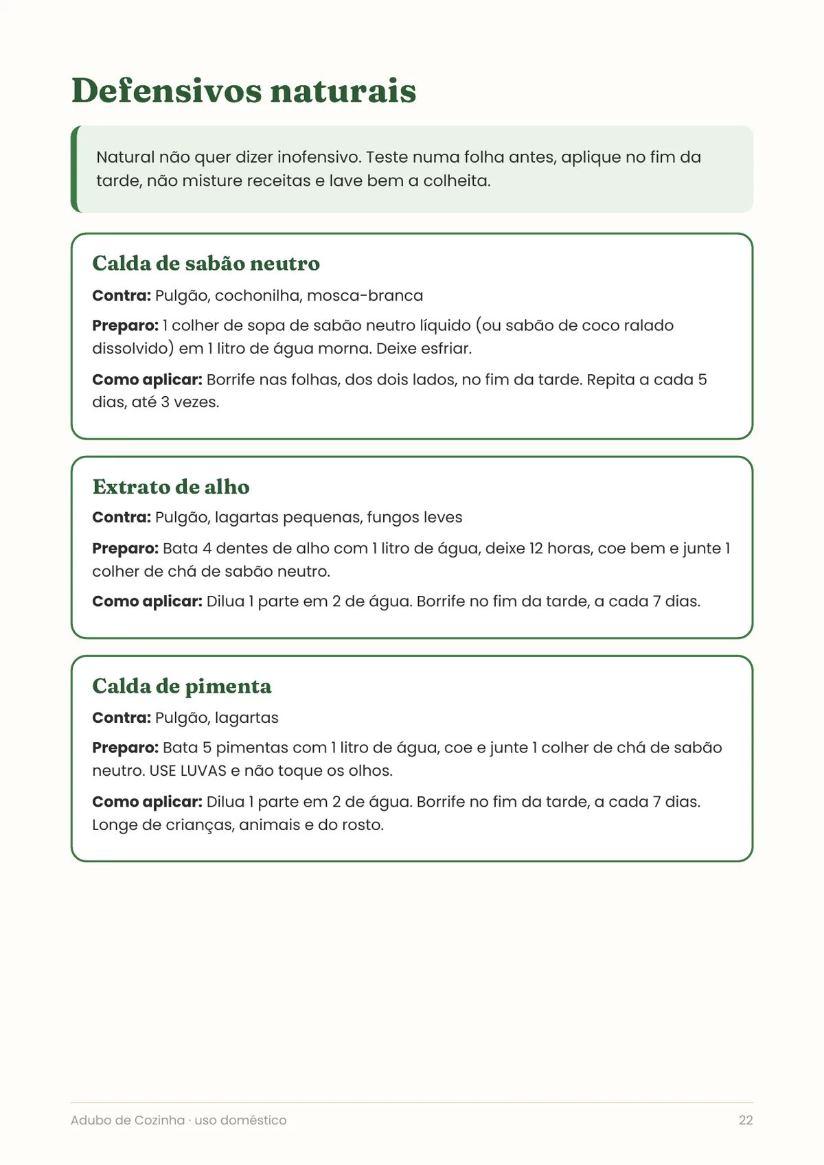 Página real do PDF Adubo de Cozinha: defensivos naturais